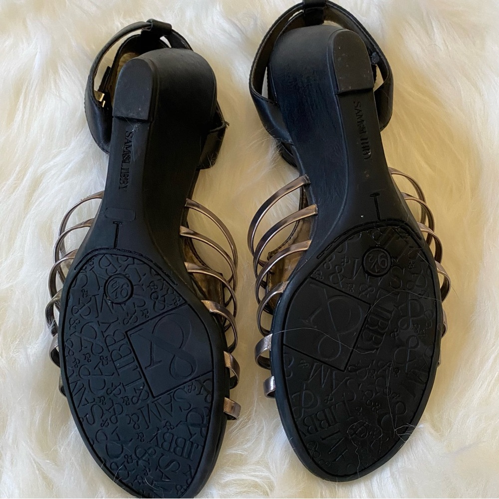 Sam & Libby Strappy Sandal Heels Black and Silver - Picture 6 of 7